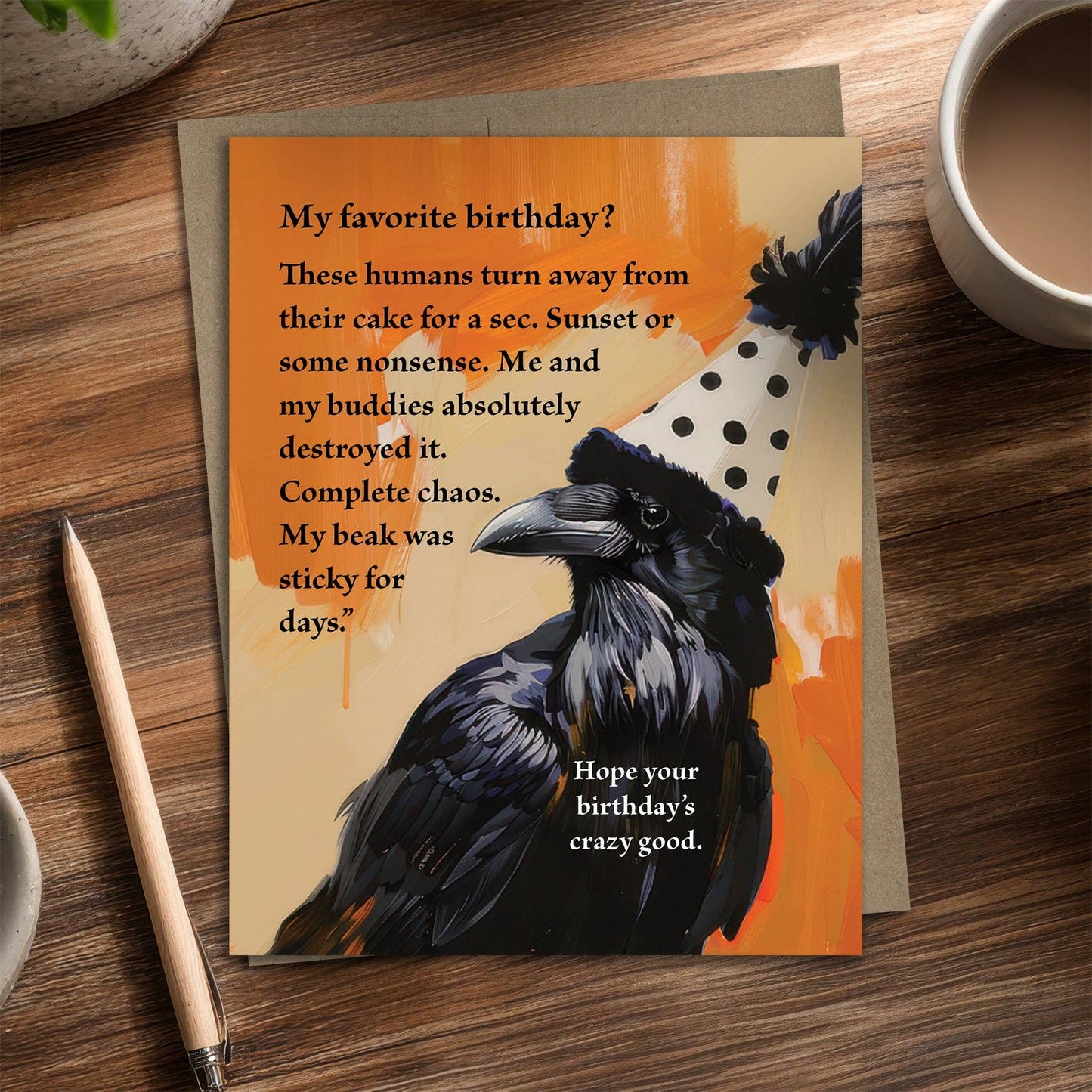 Raven - Recycled Birthday Card for Bird Lovers