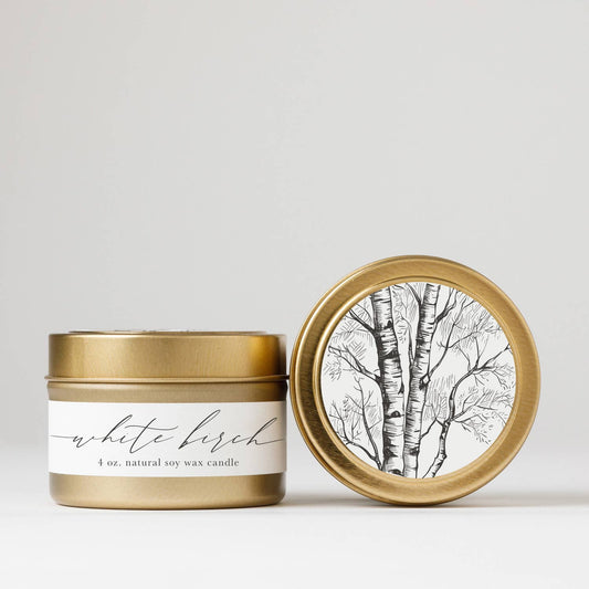 White Birch : Jar Soy Candle ( fall cozy winter tree )