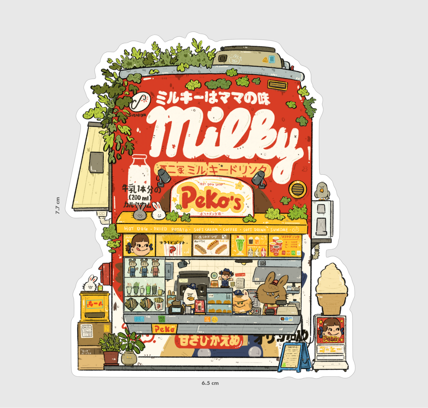 Peko Chan Milky Drink Vinyl Sticker