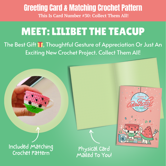 Birthday Card & Tea Cup Crochet Pattern