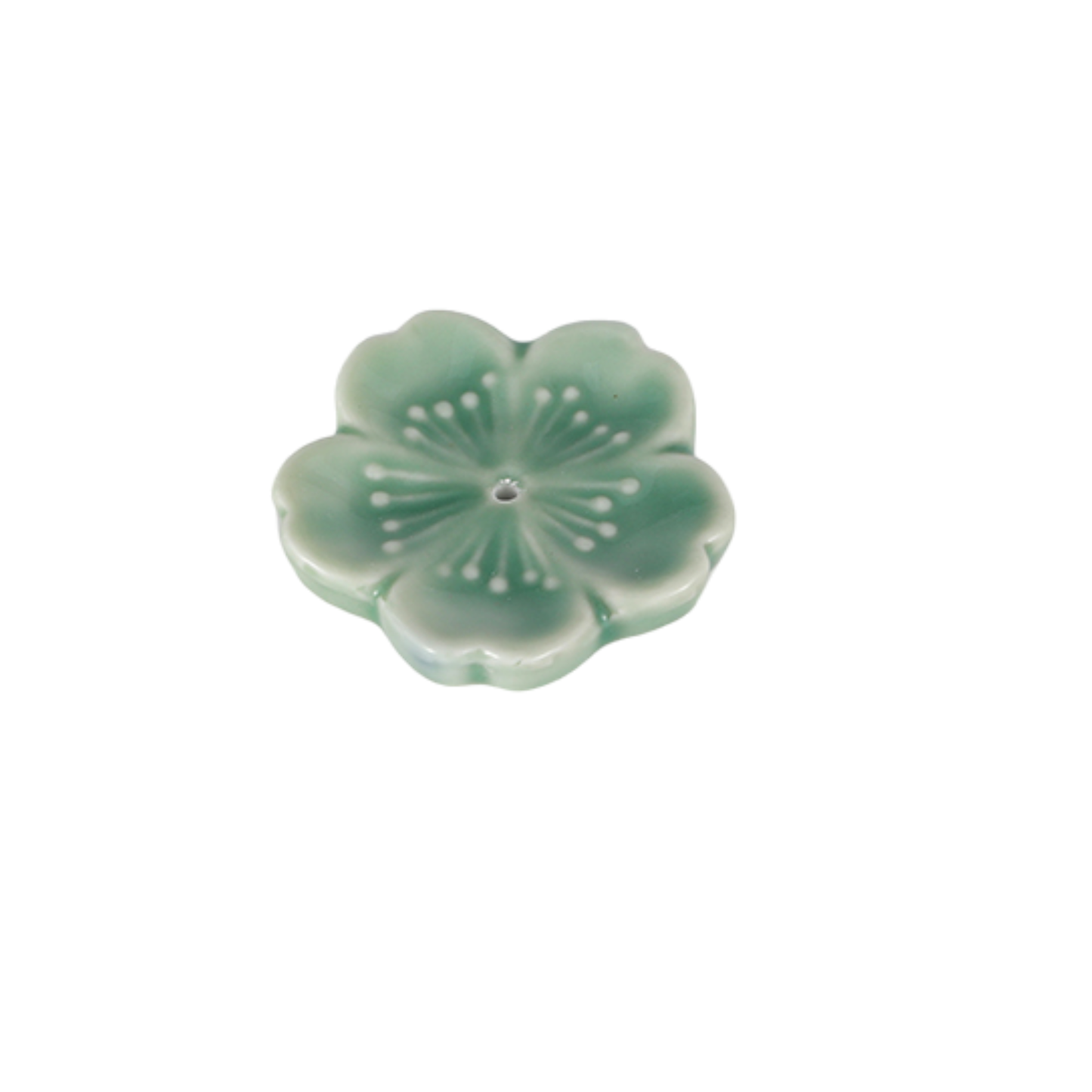 Sakura Cherry Blossom Incense Holder 2 inch Green