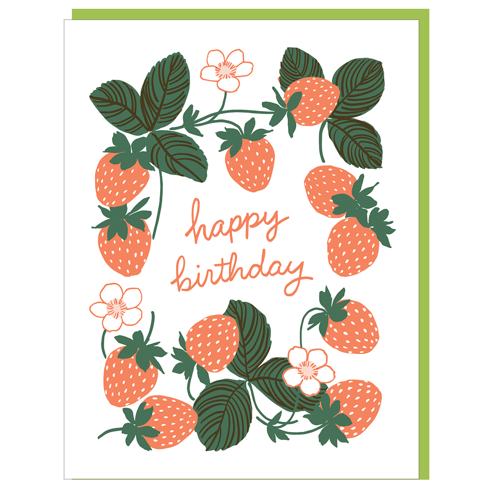 Ripe Strawberries Birthday Card