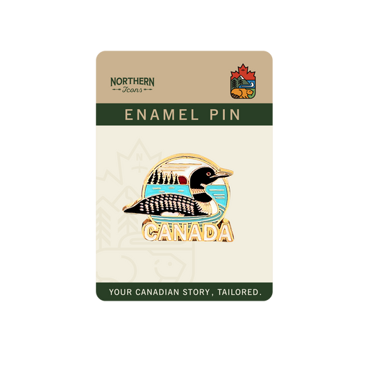 Please Leave Me a Loon" Enamel Pin - Funny Canada Wildlife Lapel Pins
