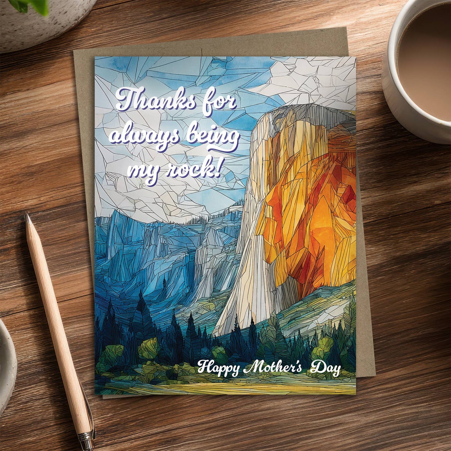 Thanks for Being My Rock - Recycled Mother's Day Card