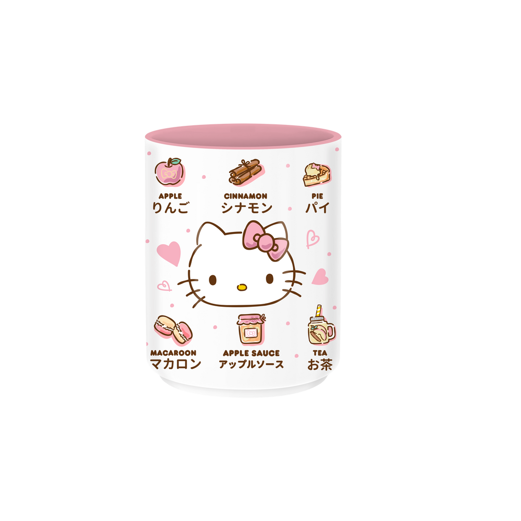 Hello Kitty Labeled Apple Icons 12oz Ceramic Asian Tea Cup