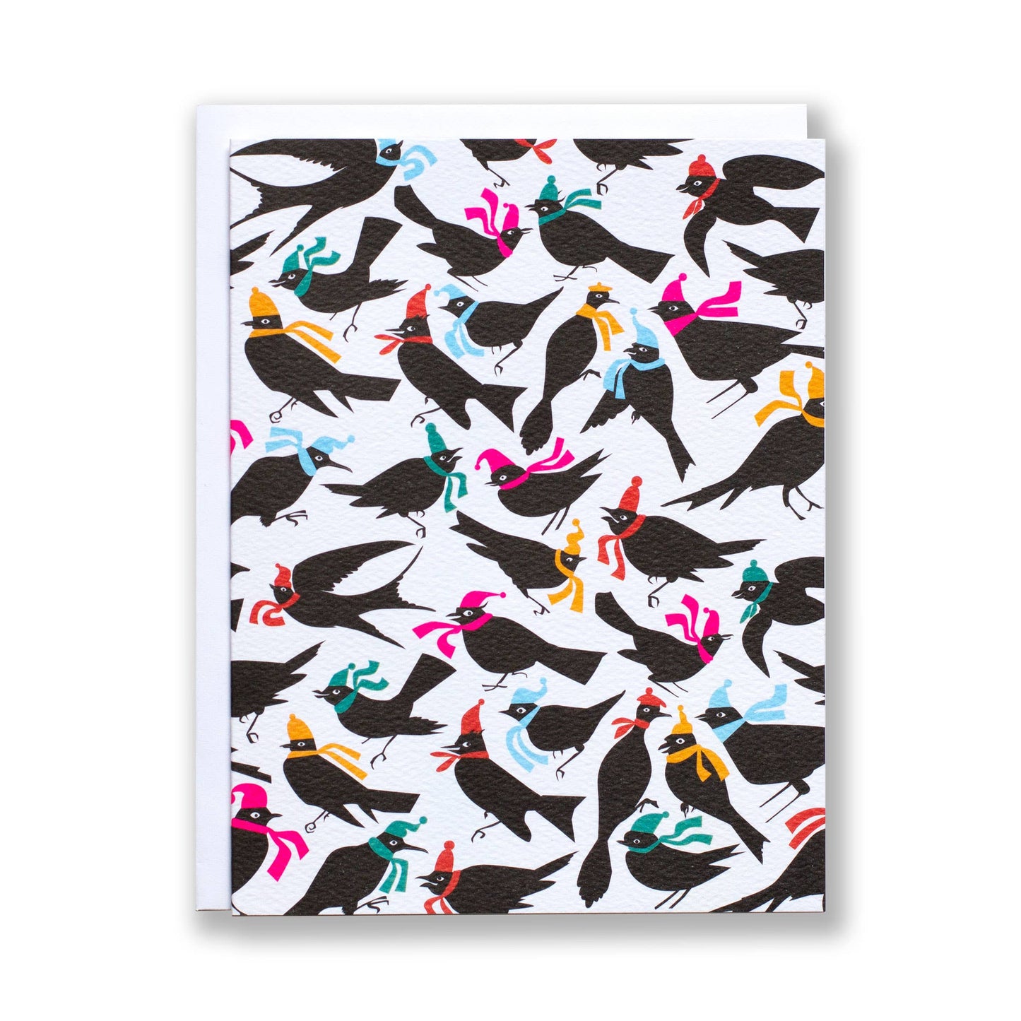 Festive Birds in Hats for the Holidays - holiday notecard