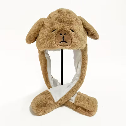 Capybara or White/Pink Unicorn Hat with moving Ears