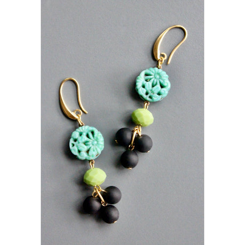 HYLE47 Vintage green glass earrings - Front & Company: Gift Store