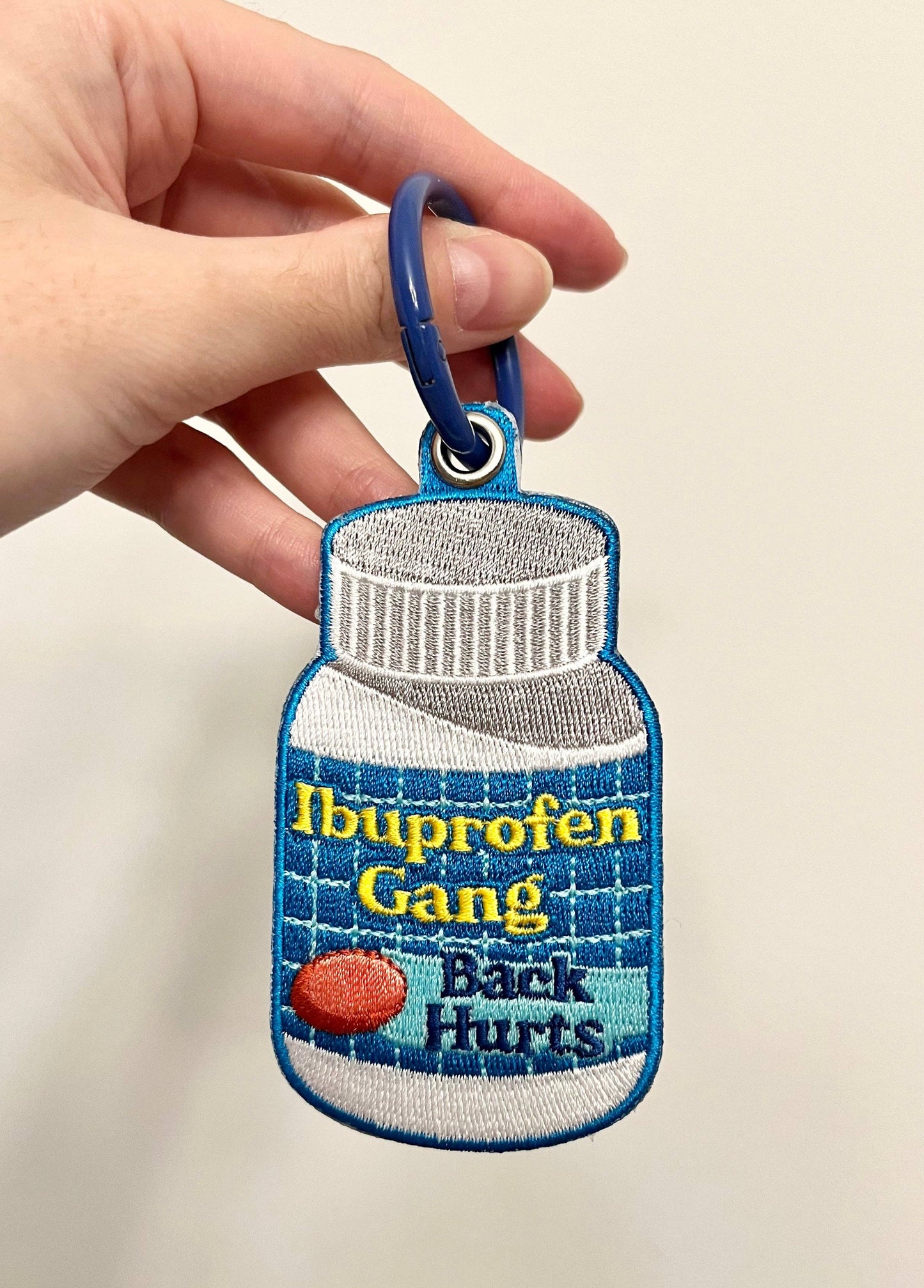 Ibuprofen Gang Embroidered Keychain