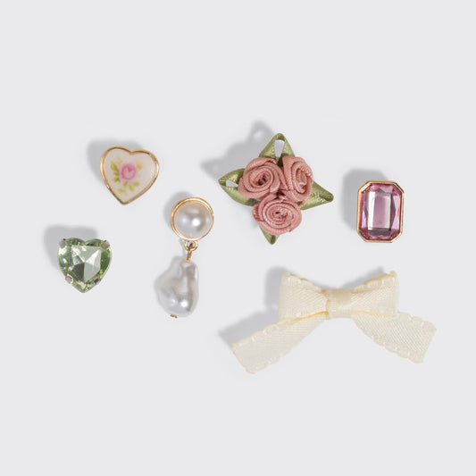 KitschPop Charms 6pc Set - Vintage Pink