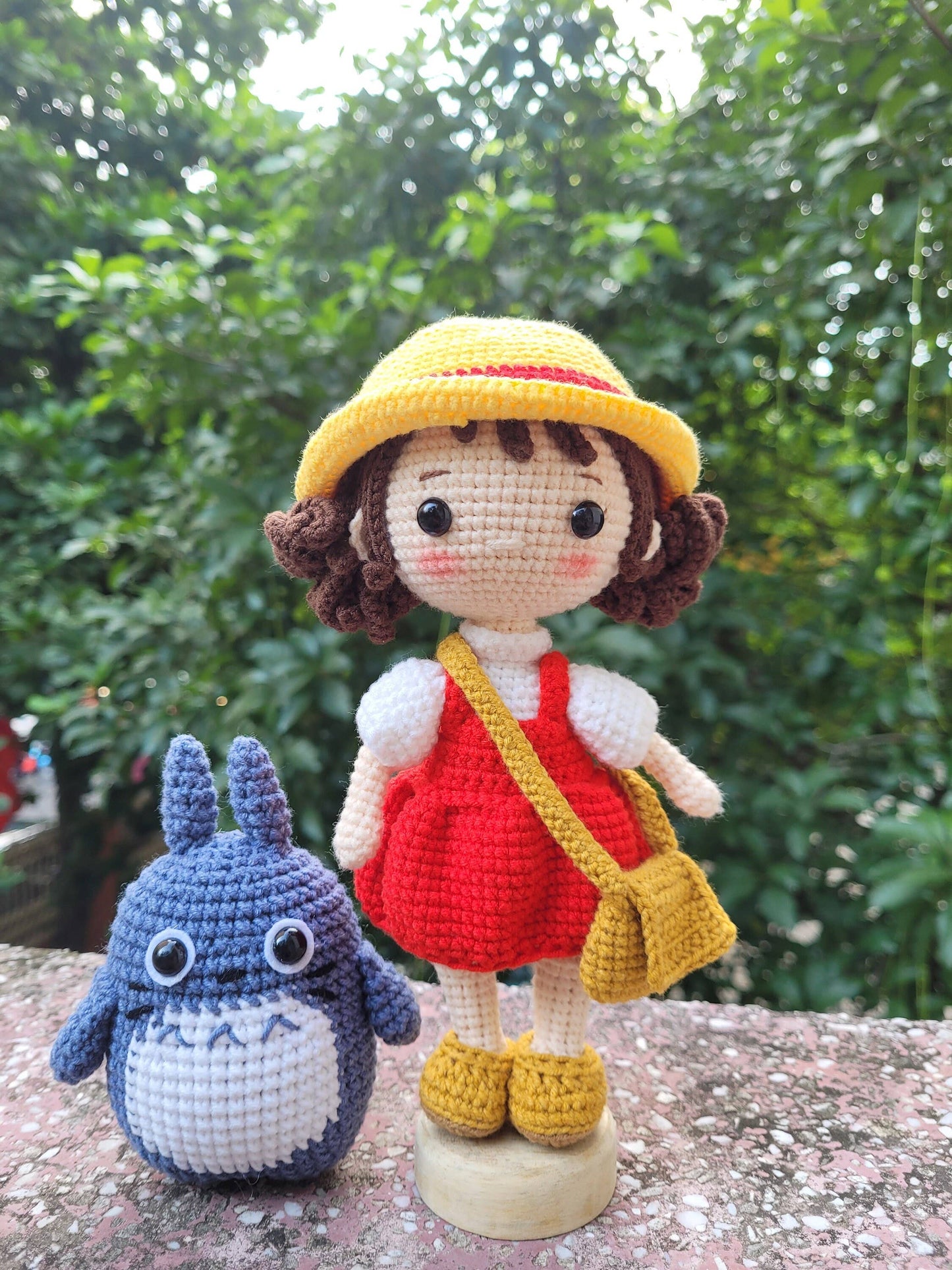 Cute Crochet My Dearest Neighbor Totoro & Doll Girl Plushie