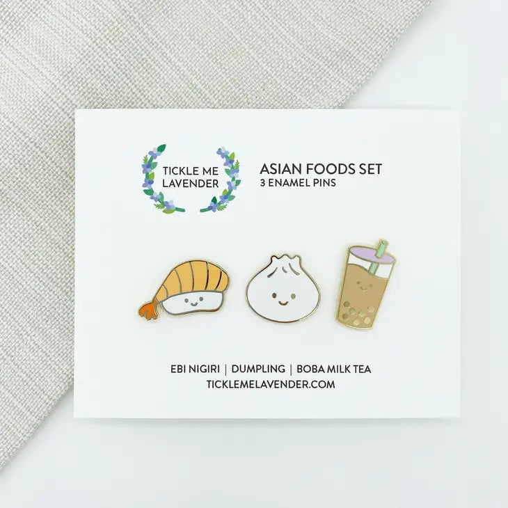 Asian Foods Enamel Pin Set Of 3