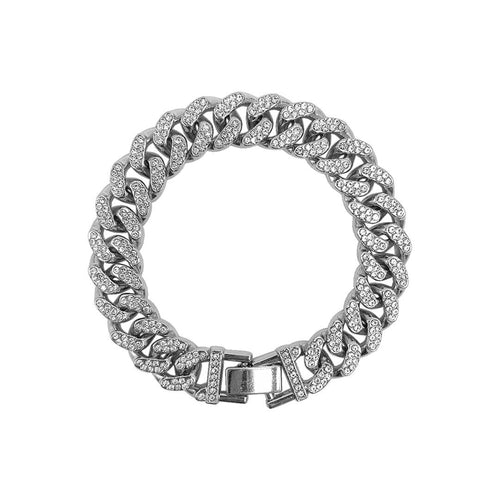 Flat Curb CZ Chain Bracelet silver - Front & Company: Gift Store