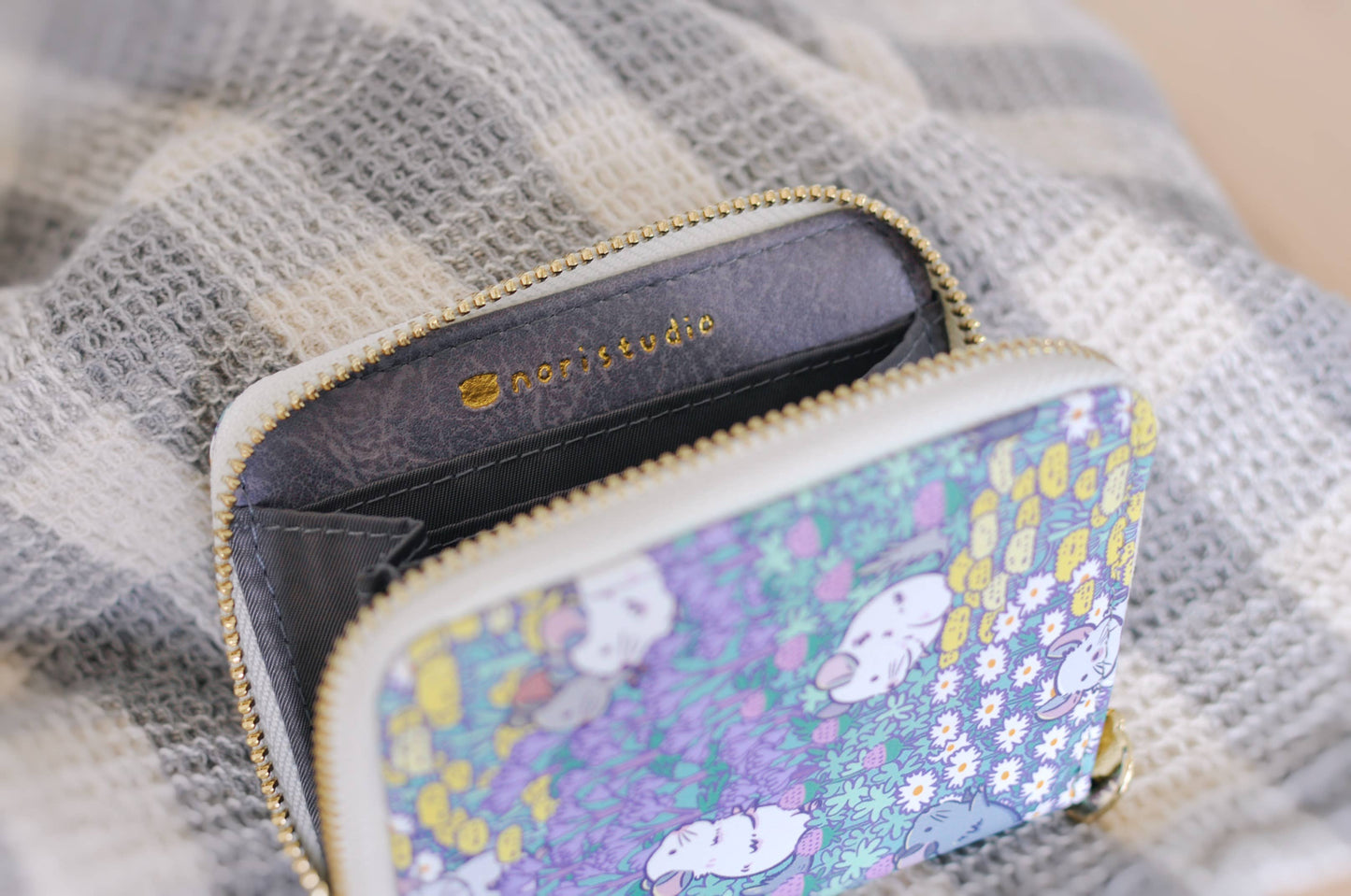 Chinchilla Pattern Zipper Wallet featuring Noristudio Chinch