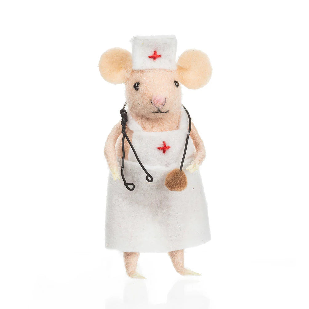 Felt Mouse - Nurse Mouse In Apron