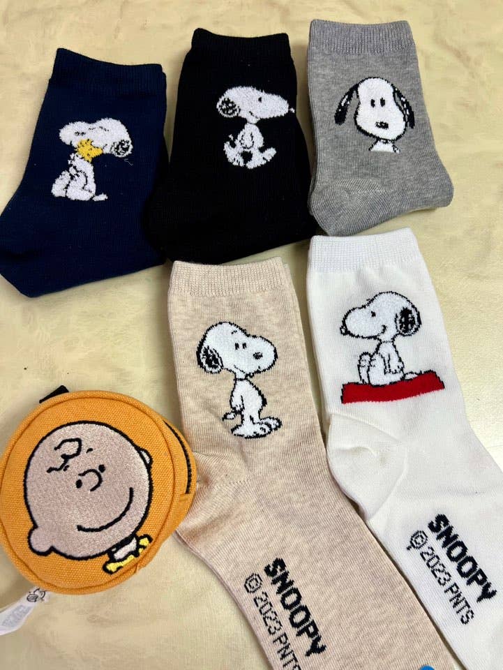 Peanuts 3D Snoopy Ankle Mid Calf Socks-Cotton ultra Soft
