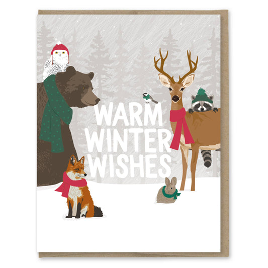 Warm Winter Wishes Forest Animals Card - Box of 8