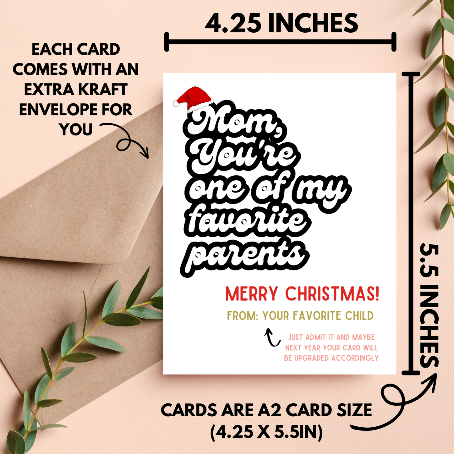 Funny Christmas Card for Mom, Mom Christmas Gift Sassy