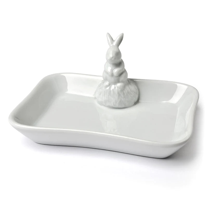 Rabbit Soap Dish - White 5"