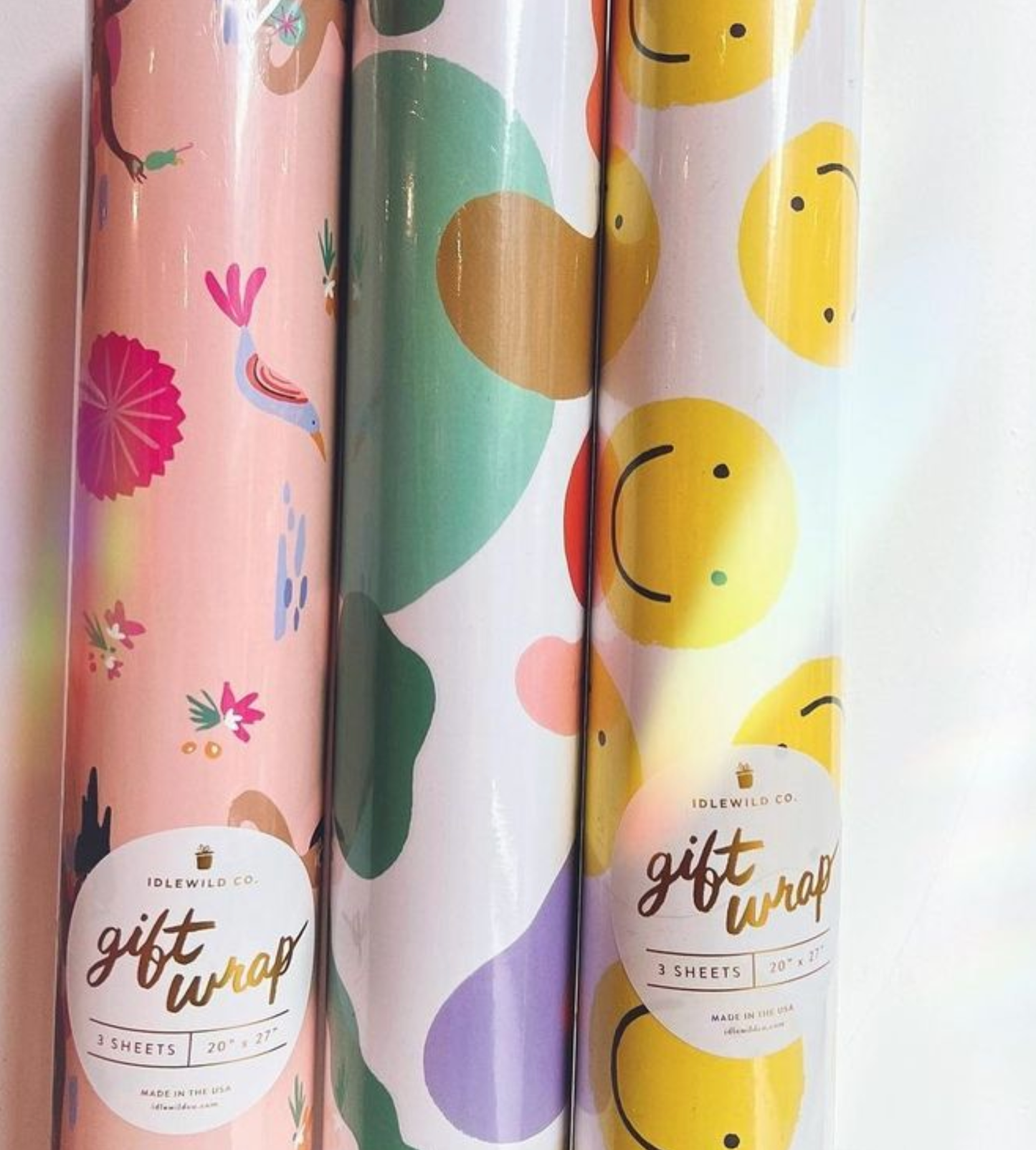 Papaya Gift Wrap - Roll of 3