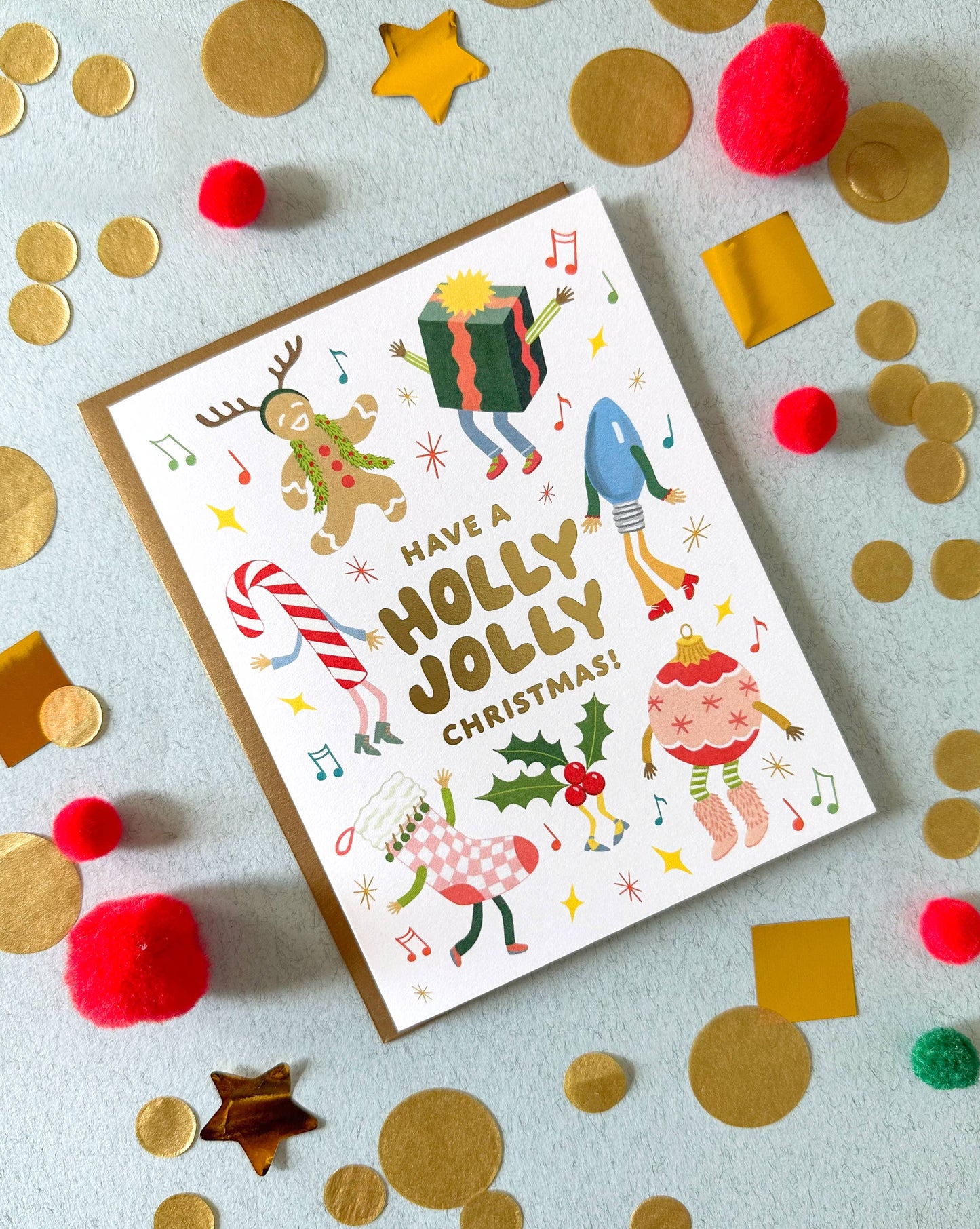 Holly Jolly Christmas Card *Foil Stamped*