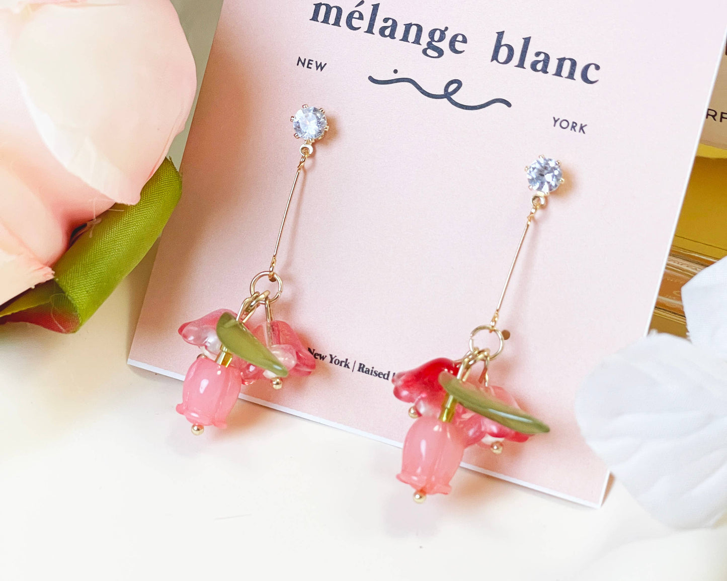 E137 lily flower earrings, floral earrings, flower earrings