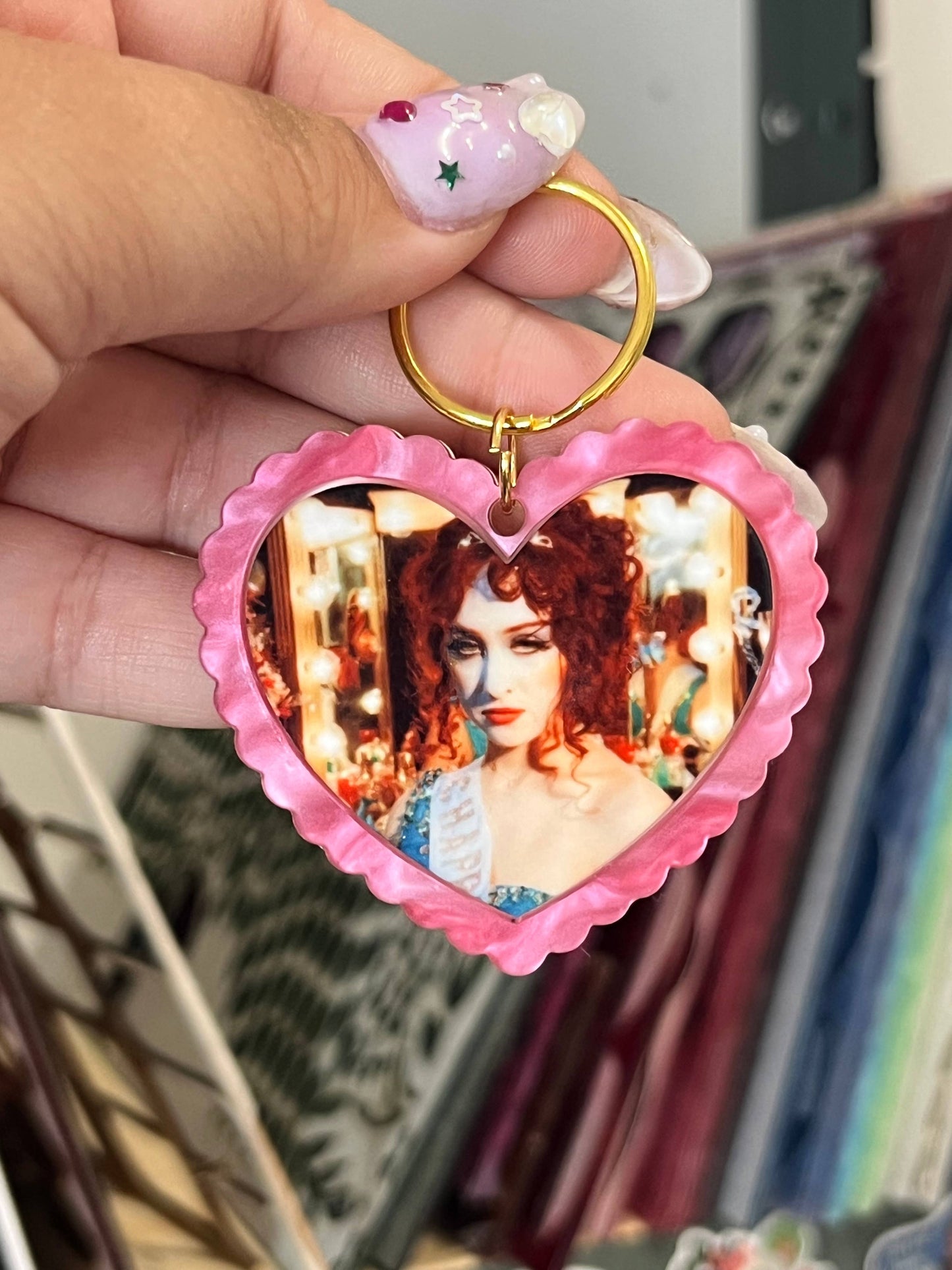 Chappell Roan Heart Shaped Celebrity Keychain Keyring