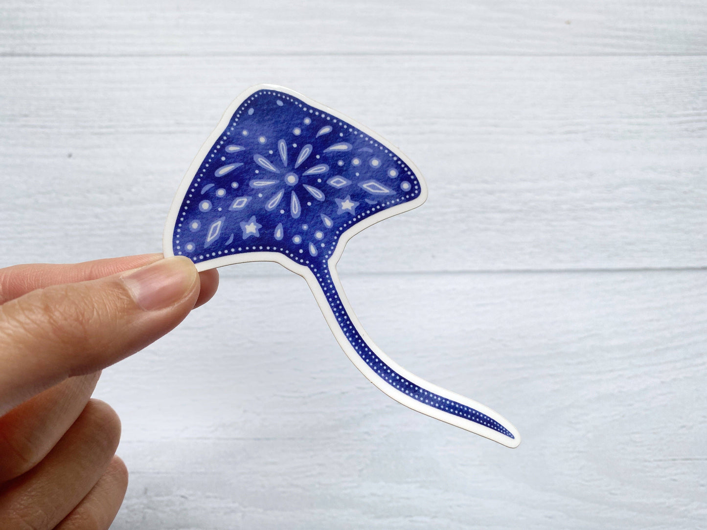 Manta Ray Clear Vinyl Sticker