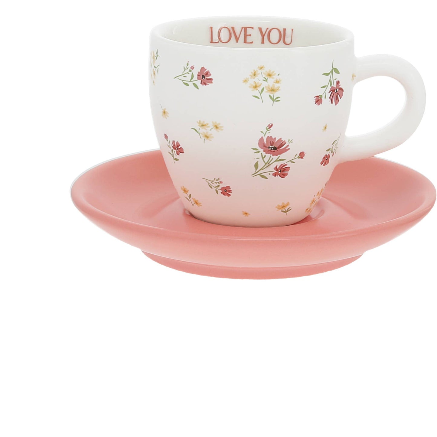Love You - 2.5 oz Espresso Cup and Saucer