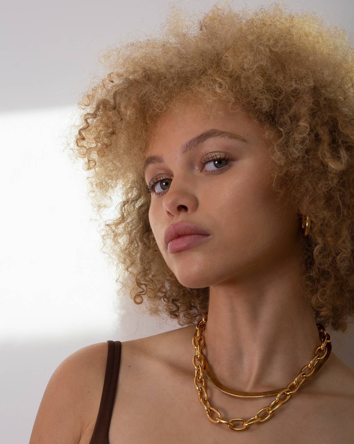 1993 Chain Necklace Bold 18K Gold Chain Round Link Statement