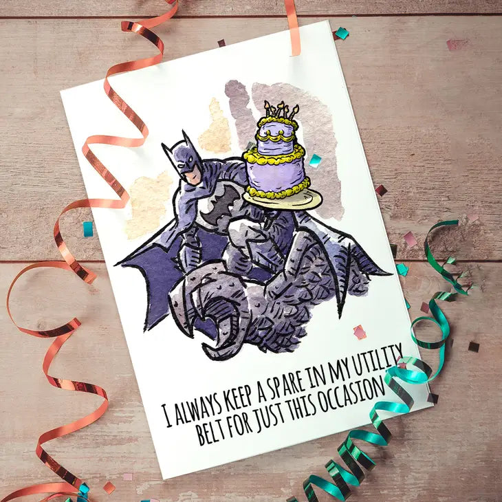 "Always Keep A Spare in Utility Belt" - Batman Birthday Card