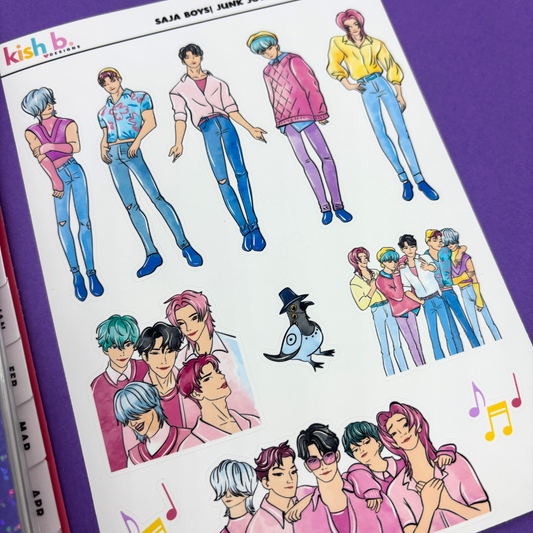 Saja Boys | KPop| Demon Hunters |Journal| Sticker Sheet