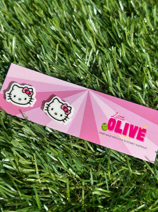 Waving Kitty Stud Earrings | Cute 15mm Cat Jewelry