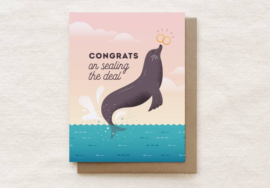 Congrats on Sealing The Deal - Engagement Wedding Card