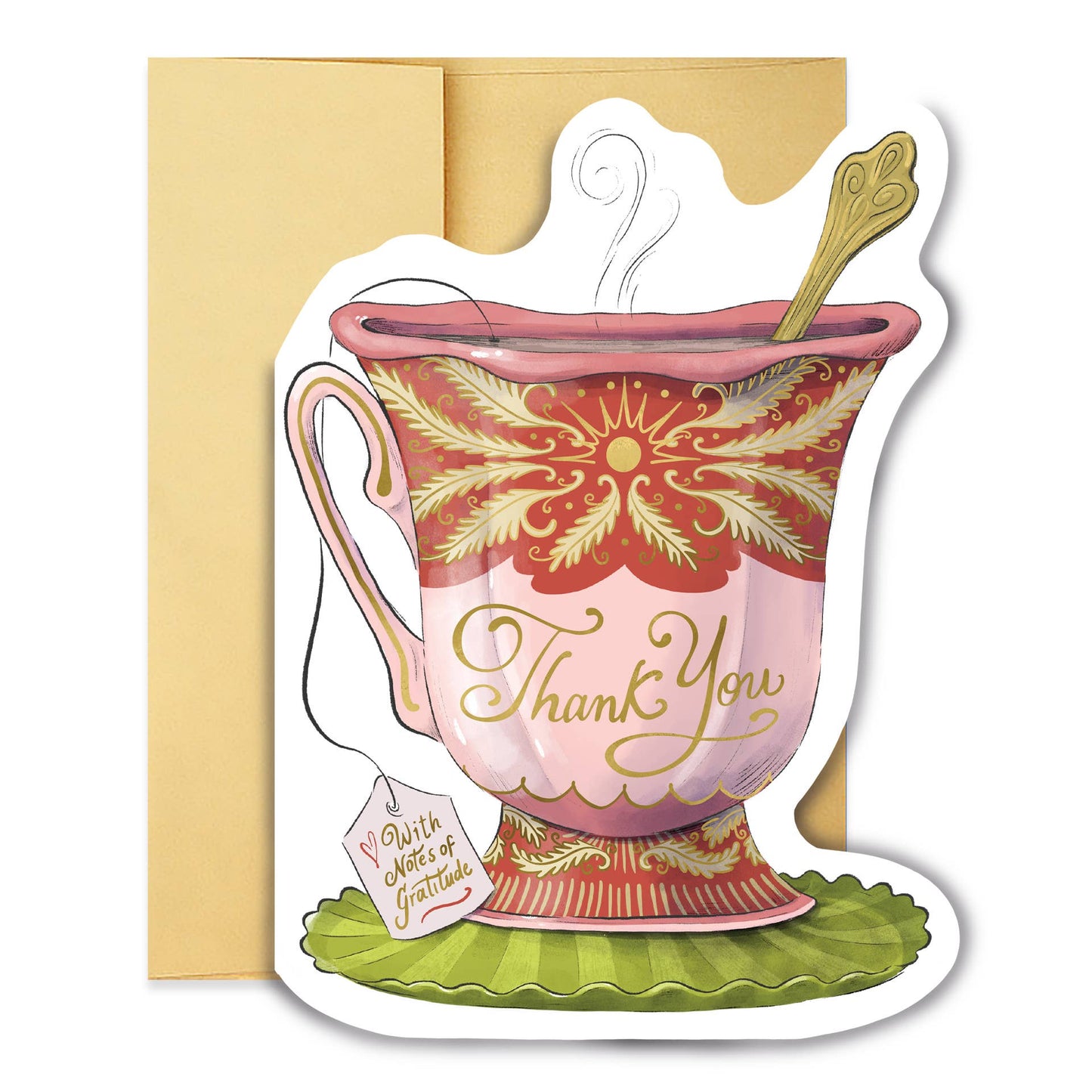 Thank You Teacup Diecut Card