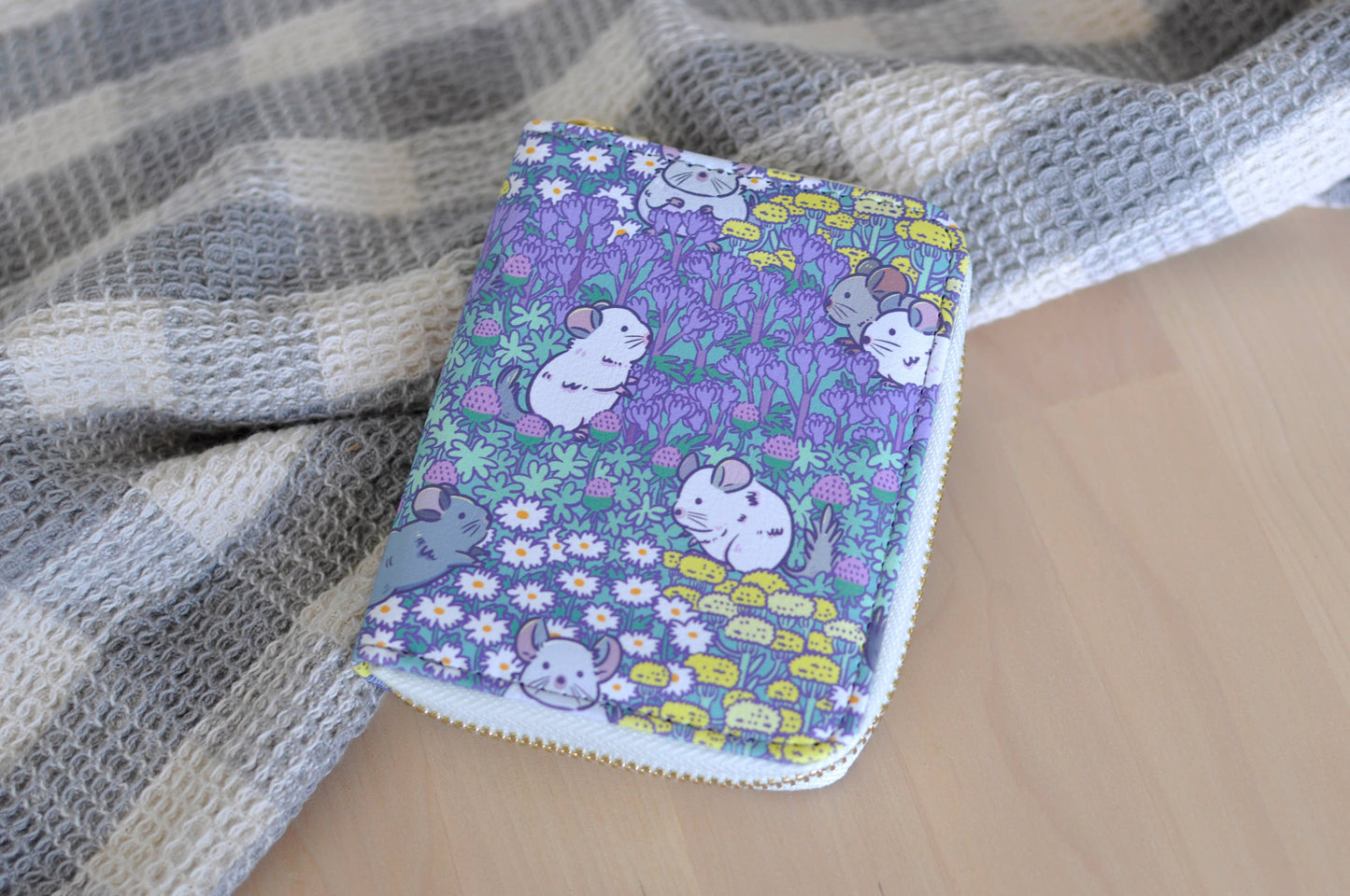 Chinchilla Pattern Zipper Wallet featuring Noristudio Chinch