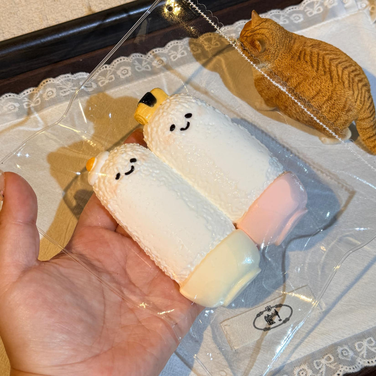 Pastel Rice Ball Yellow Pink Taba Squishy