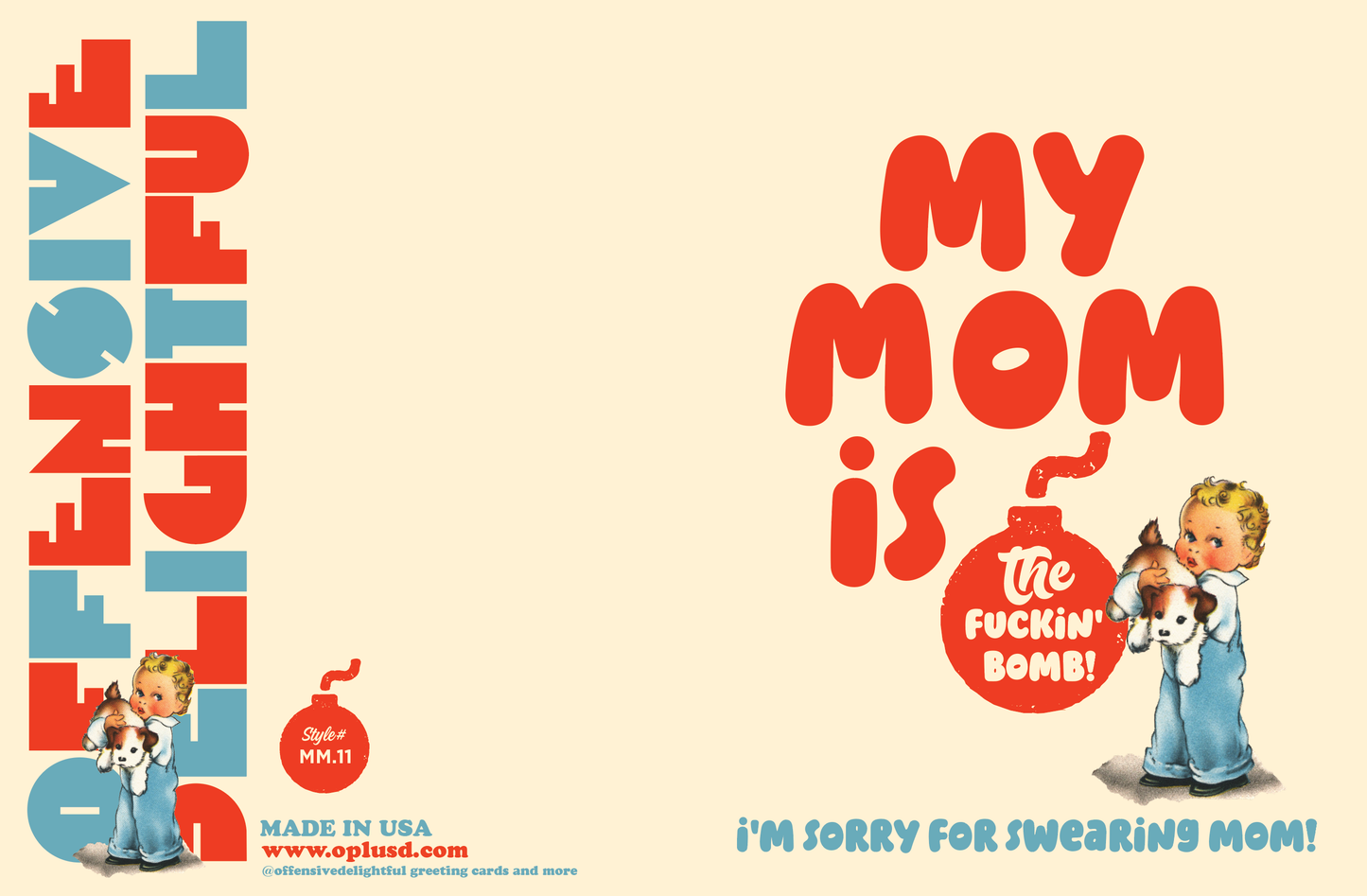 MOM is BOMB! mother's day greeting card