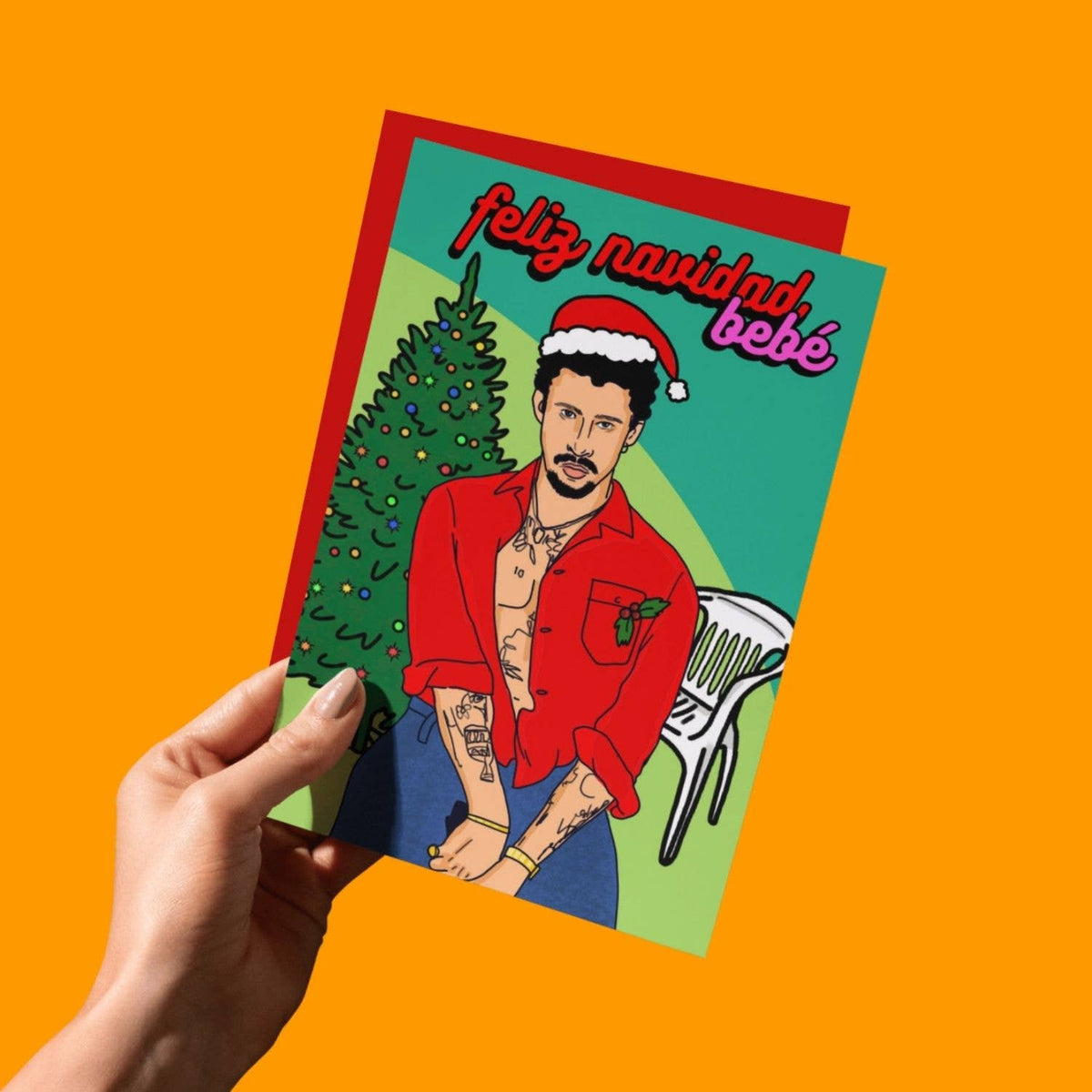 Feliz Navidad Bebe Merry Christmas A6 Card