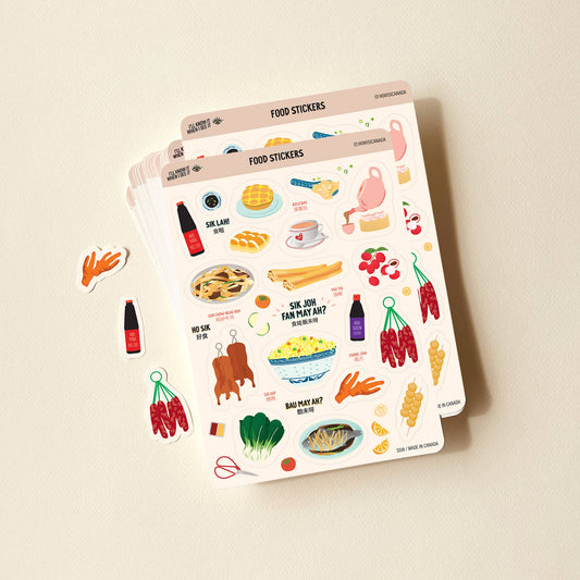 Cantonese food sticker sheet