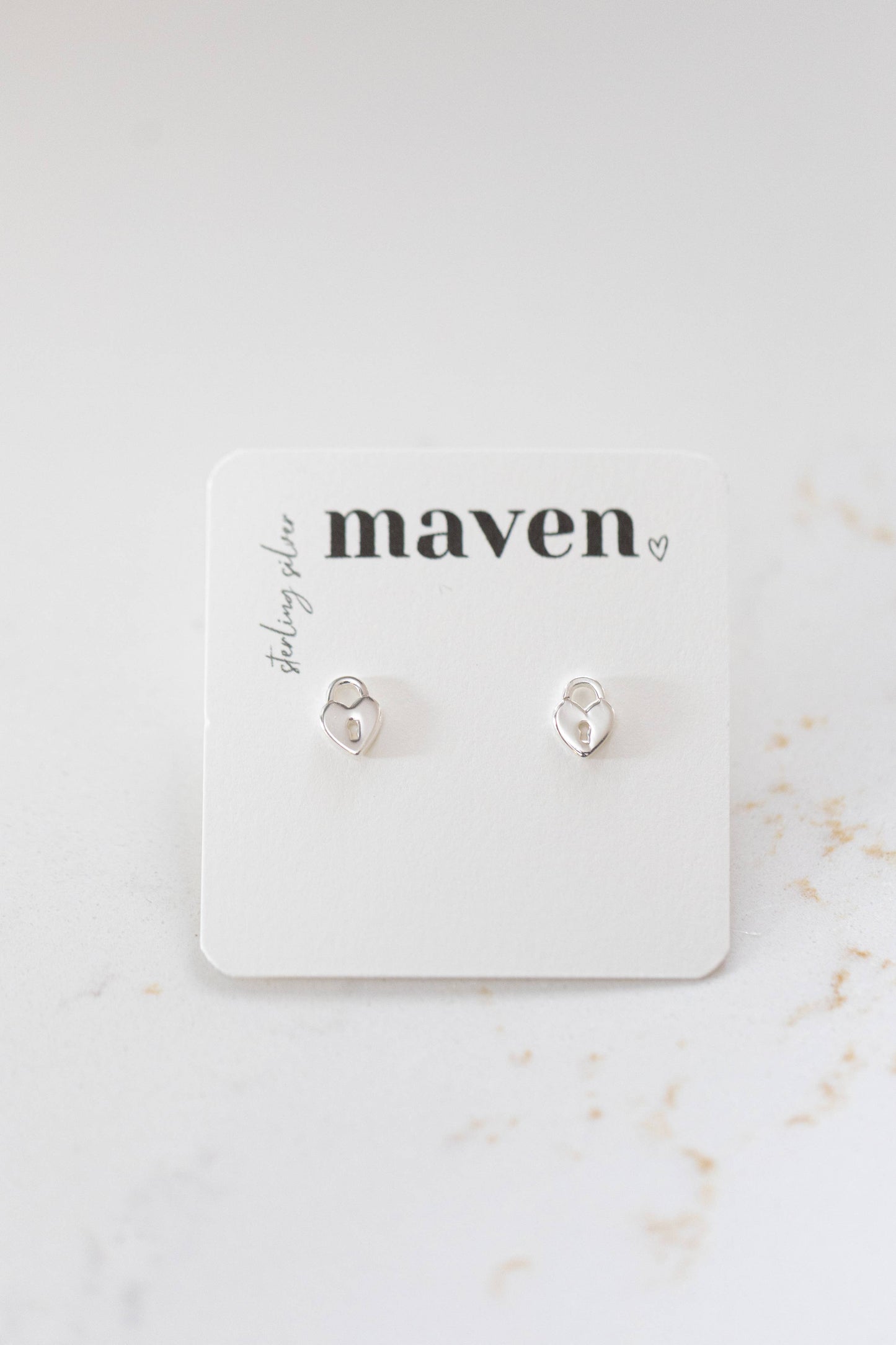 'Heart Lock' stud earrings