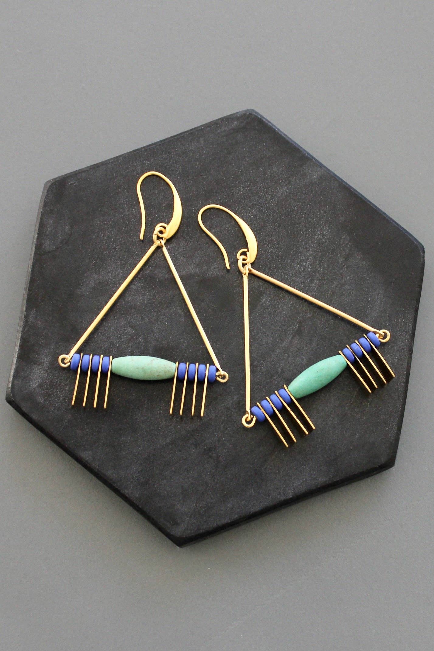 KYLE36 turquoise and cobalt earrings