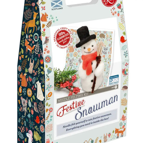 Festive Snowman Needle Felting Craft Kit - Front & Company: Gift Store