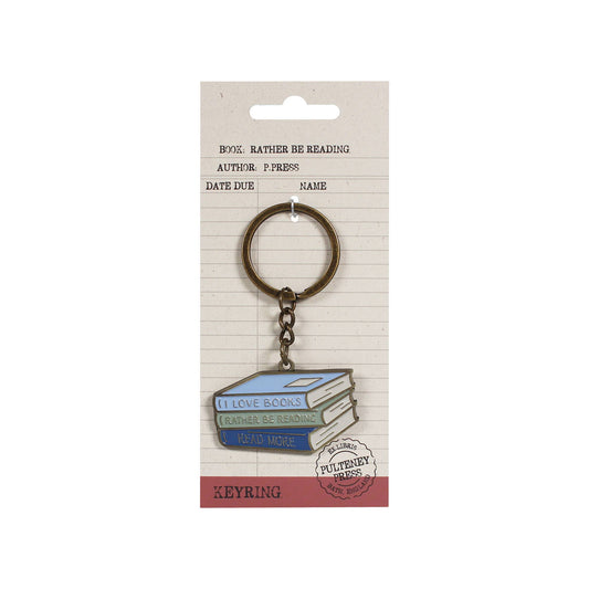 Metal Keyring Rather Be Reading Literary Books