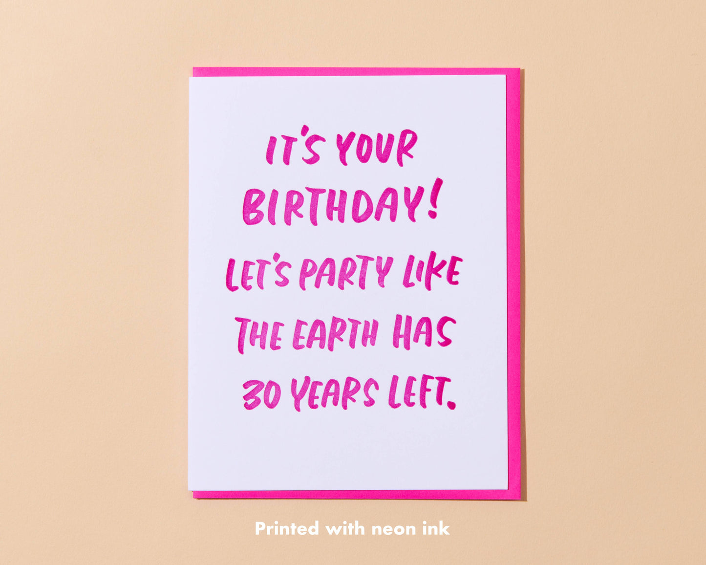 Thirty Years Birthday Letterpress Greeting Card