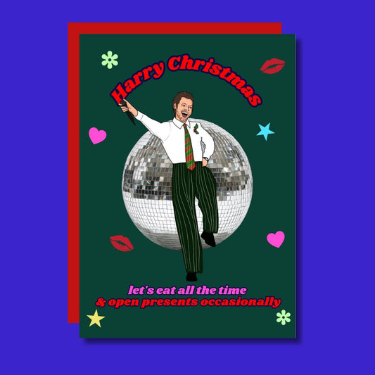 Harry Christmas! Eat & Open Presents Funny A6 Card