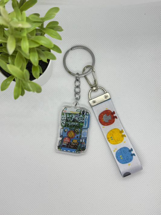 Capsule Station Cafe Keychain W/ Lanyard