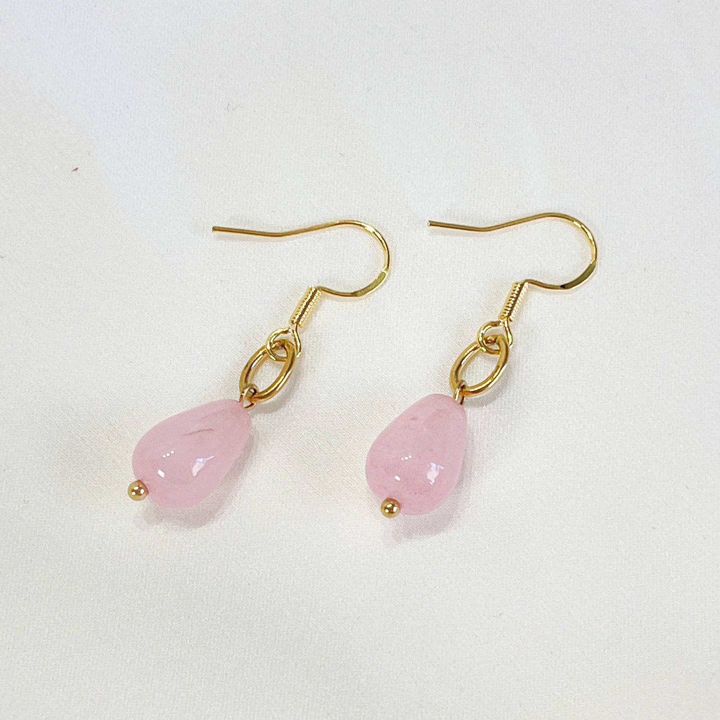 Ruby gem earrings, pink gem earrings, ruby stone earrings