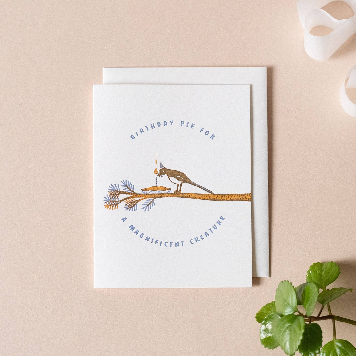 Birthday Magpie | BIrd Pie | Letterpress Card