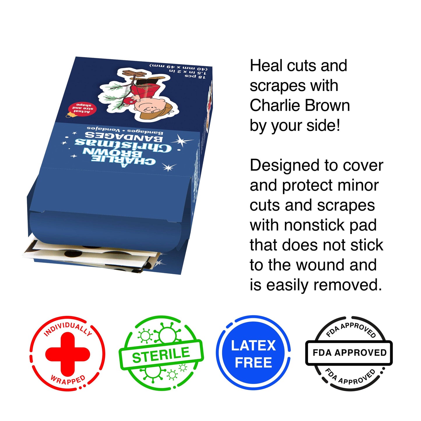 Peanuts A Charlie Brown Christmas Adhesive Bandages